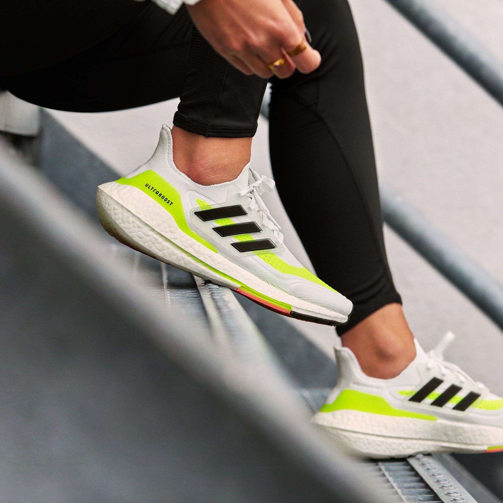 AdidasUltraBoost21WhiteLightGreen_1 Adidas Ultra Boost 21 White Light Green - Image 1