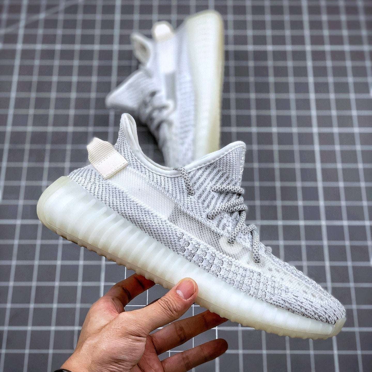 AdidasYeezy350V2StaticWhiteStarySkye_1 Adidas Yeezy 350 V2 Static White Stary Skye - Image 1