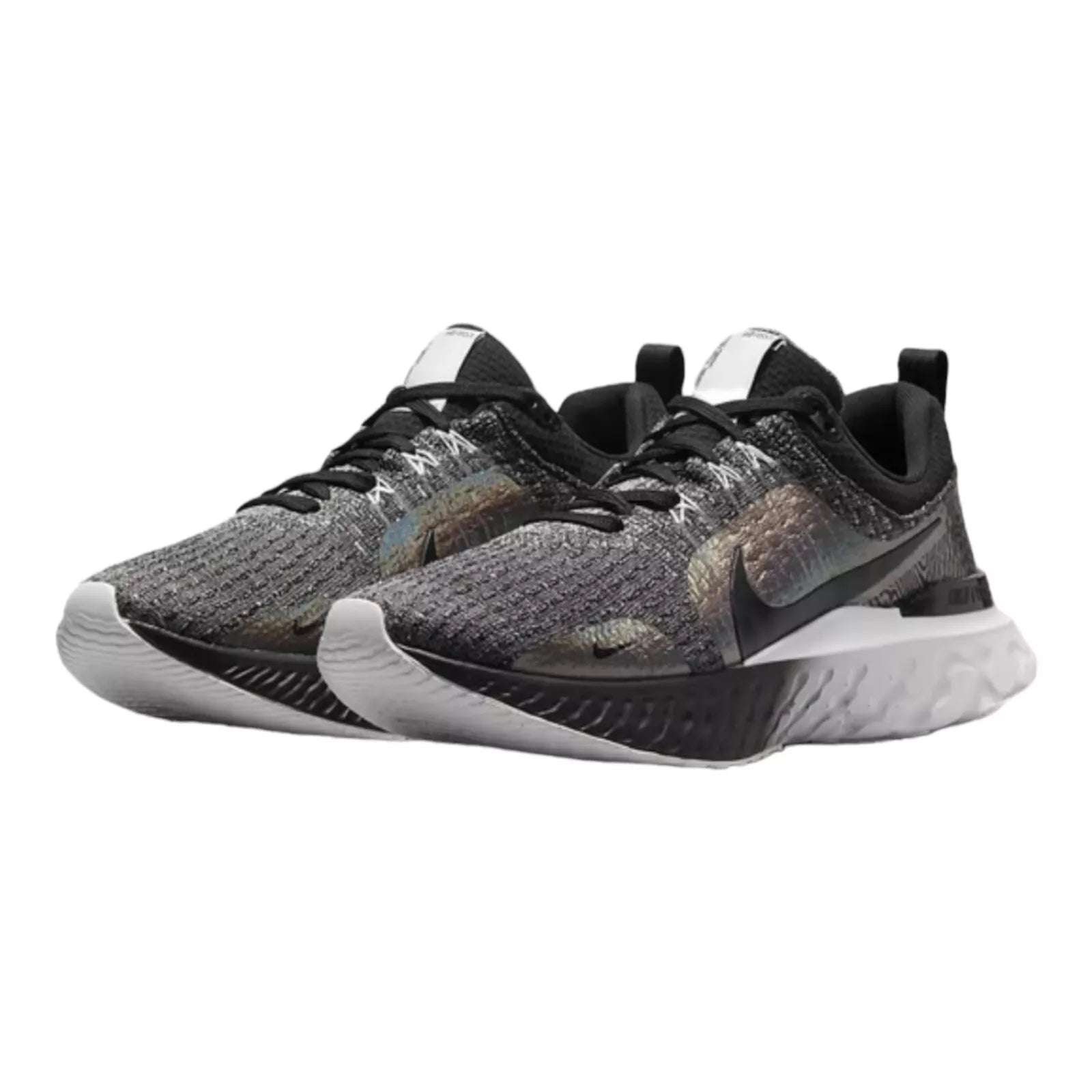 NIKEREACTINFINITYRUNFLYKNIT3PREMIUMBLACKZEBRAIRIDESCENTT_1 Nike React Infinity Run Flyknit 3 Premium Black Zebra Iridescent - Image 1