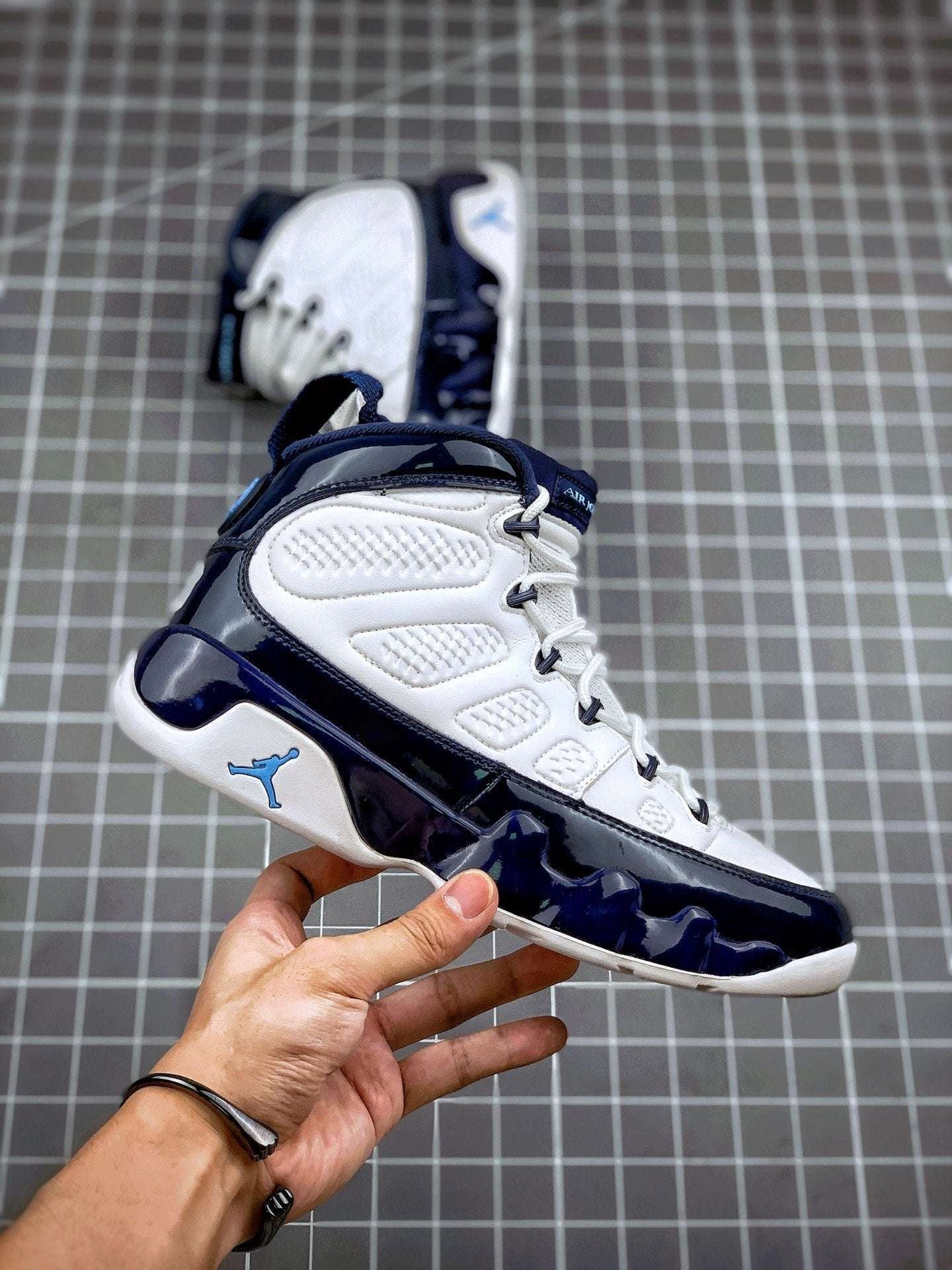 NikeAirJordan9WhiteUniversityBlueMidnightNavy_1 Nike Air Jordan 9 University Blue - Image 1