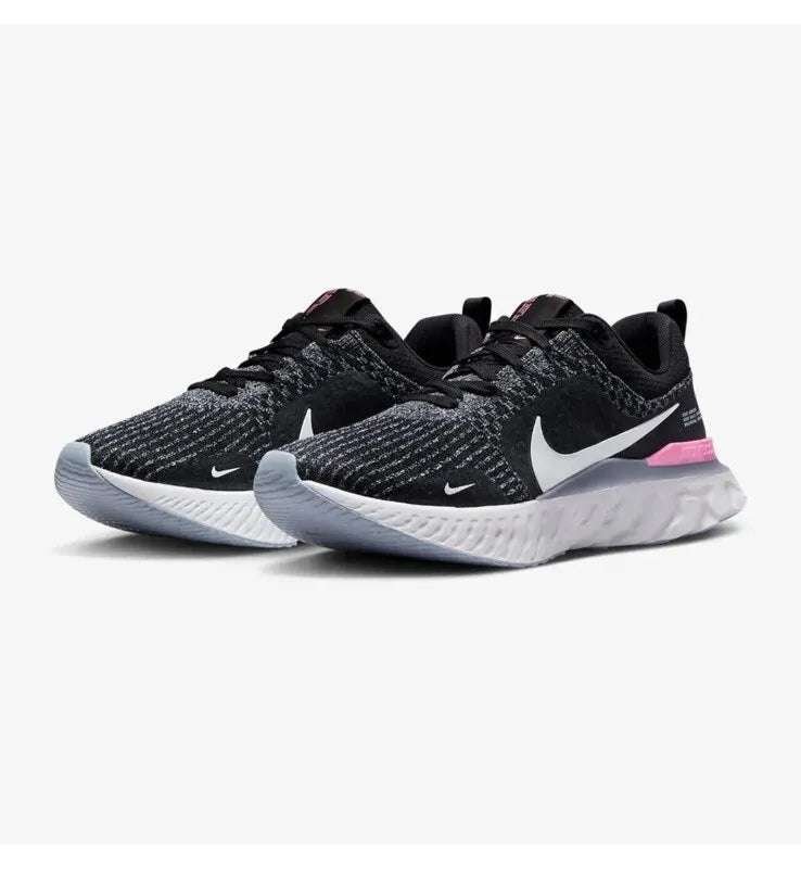 NikeReactInfinityRunFlyknit3BlackWhitePink_7 Nike React Infinity Run Flyknit 3 Black White Pink - Image 1